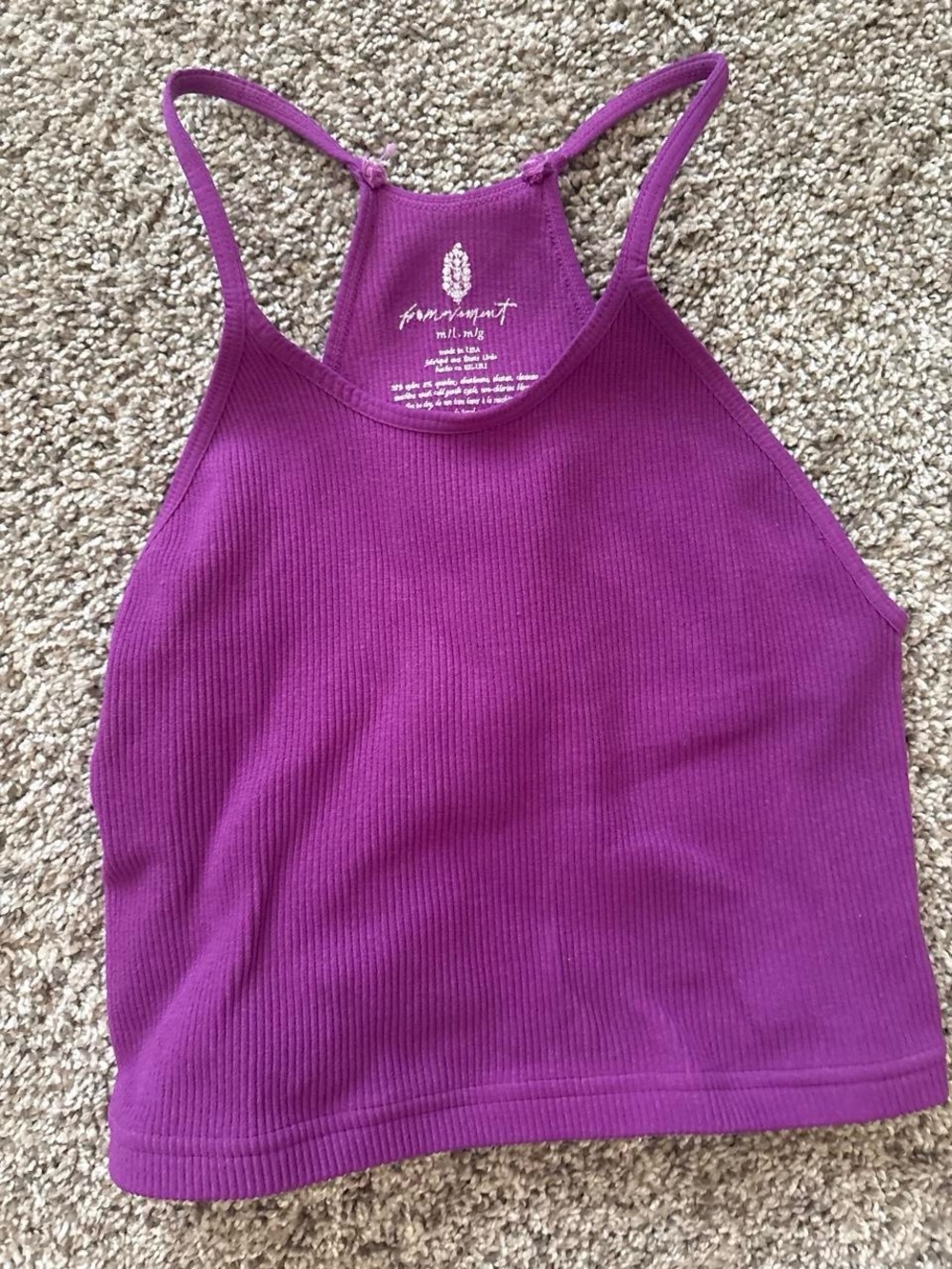 Sanctuary Purple Ribbed Halter Camisole